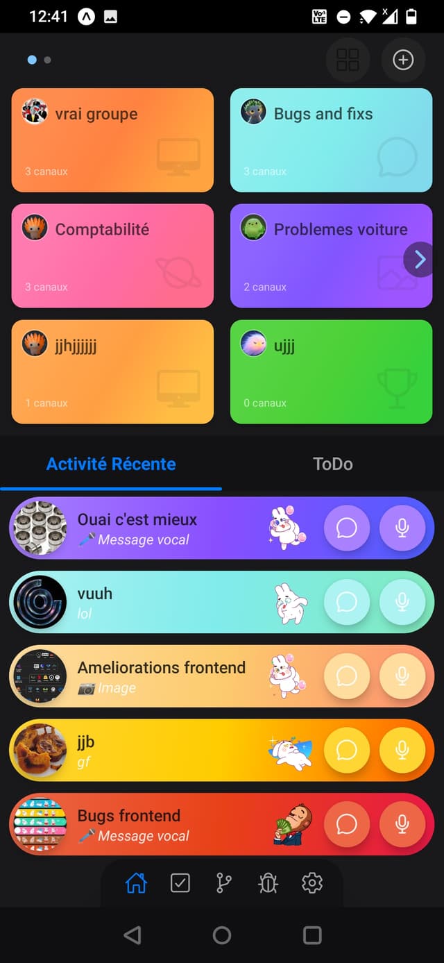 Interface principale